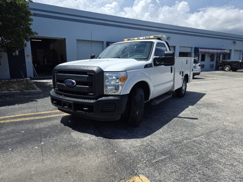 2015 Ford F-250 XL utility bed truck exterior front view